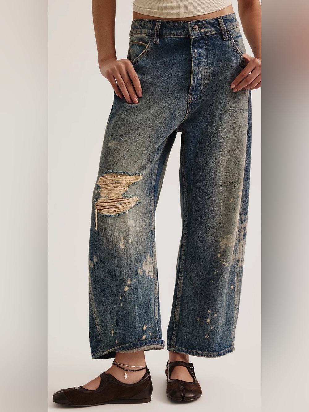 Free People We the Free Deep Trance Boyfriend Denim Jeans